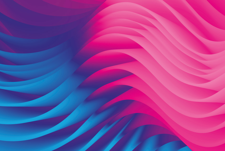 Abstract image of blue and pink wave lines