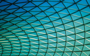 Green blue glass roof